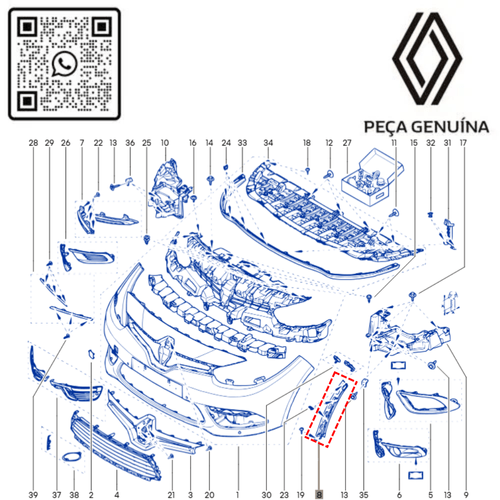 RN 92688R 631592688R Suporte Guia Esquerdo Parachoque Dianteiro Fluence 15 3